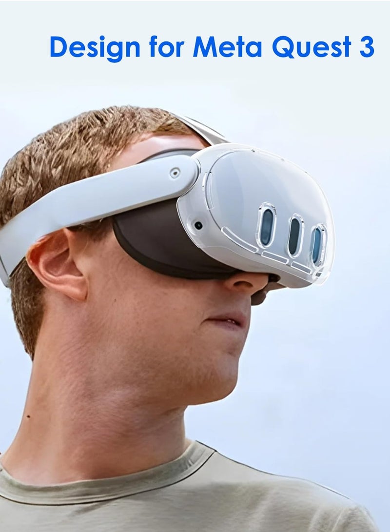 لملحقات Meta Quest 3، غطاء حماية واقٍ متوافق مع Oculus Quest 3، ملحقات الواقع الافتراضي متضمنة غطاء شفاف، غشاء مقسى للعدسة، غطاء عدسة، أغطية عصا التحكم - Image 5
